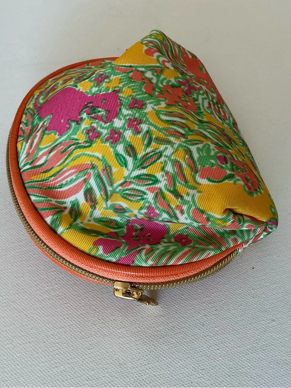 Lilly Pulitzer Small Zip Cosmetic Pouch Makeup Bag Tropical Print